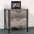 Kd Etagere Two Drawer Night Stand with Metal Frame & Legs KD2754802